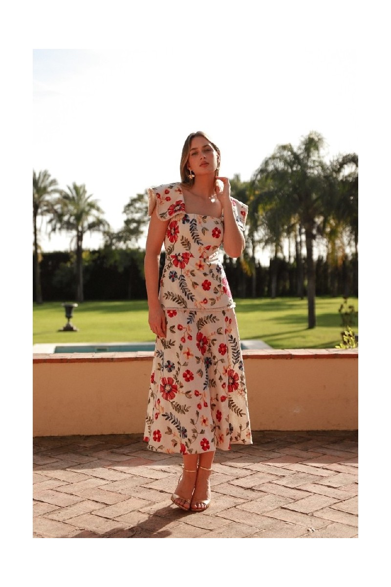 VESTIDO TIMBA BORDADOS